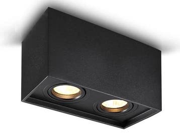 Veiling - 4x GU10 Opbouwspot Armatuur dual fittingen zwart k, Nieuw
