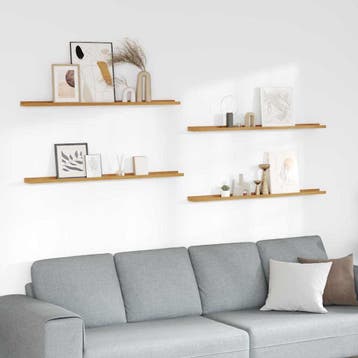 vidaXL Wandplank met plank 4 pcs Beige 115 x 9 x 3 cm, Verzenden, Nieuw