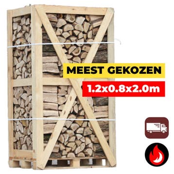 Prijzen gel. T/M 30 jun. | 1.2x0.8x2m | Haardhout incl. bez., Minder dan 3 m³, Verzenden, Blokken