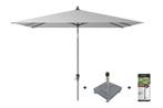 Platinum Riva stokparasol 2.5x2.5 - Light Grey met voet en, Tuin en Terras, Tuinsets en Loungesets, Verzenden, Nieuw, Overige materialen