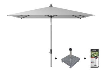 Platinum Riva stokparasol 2.5x2.5 - Light Grey met voet en, Verzenden, Nieuw, Overige materialen