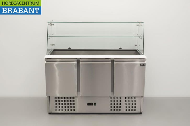 HCB RVS Saladette Koelwerkbank 3 deuren 1/1 GN met, Zakelijke goederen, Horeca | Keukenapparatuur, Nieuw in verpakking, Ophalen of Verzenden