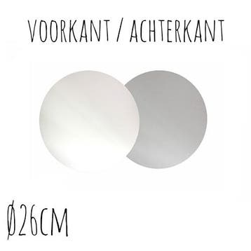 Taartonderzetter Wit / Zilver Ø26cm 100st., Verzenden, Nieuw