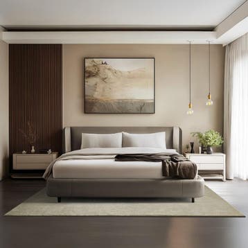 Kortpolig vloerkleed Soft Zone - 160 x 230 cm, zandkleur, Verzenden, Nieuw