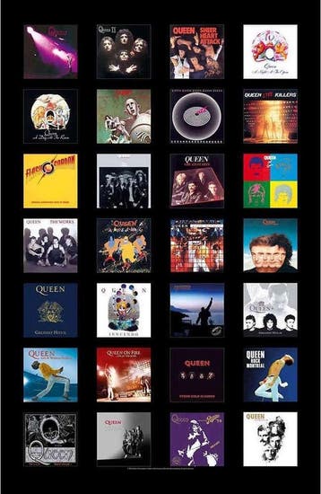 Queen - Albums - Textielposter officiële merchandise, Ophalen of Verzenden, Nieuw, Poster, Artwork of Schilderij