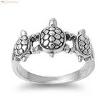 Zilveren schildpad turtle ring, Sieraden, Tassen en Uiterlijk, Ringen, Verzenden, Nieuw, Zilver