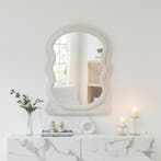 Wandspiegel Brummen rechthoekig 80x60 cm wit [en.casa], Verzenden, Nieuw