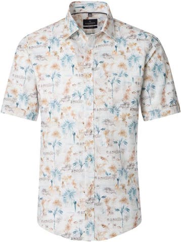 Casa Moda Casual Overhemd Korte Mouw Linnenmix 126130721-600, Verzenden, Nieuw, Beige