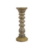 kandelaar mango hout ribbel 30cm, Verzenden, Nieuw