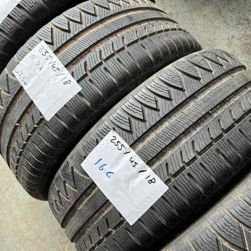 4 x Michelin Pilot Alpin 255-45-18 Winterbanden 7,5mm, 18 inch, Gebruikt, 255 mm, Band(en)