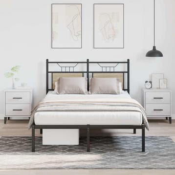 vidaXL Bedframe zonder matras hout sonoma eikenkleurig, Huis en Inrichting, Slaapkamer | Bedden, Bruin, Verzenden, Nieuw, Twijfelaar