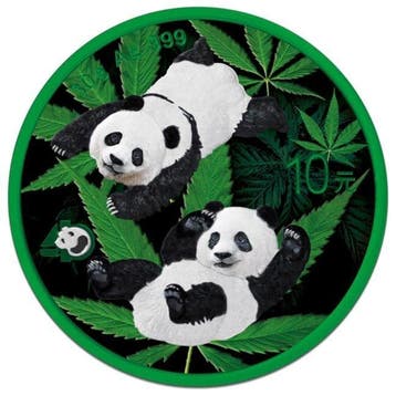 China. 10 Yuan 2022 30g Chinese Panda Cyber Green Cannabis