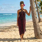 Sarong / pareo - Strandkleding wikkelrok - Zwart / rood Mand, Ophalen of Verzenden, Nieuw