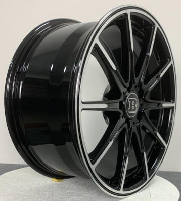 Velgen Brabus Y Style Zwart Diamond Cut Mercedes, Auto-onderdelen, Nieuw, Personenwagen, Velg(en)
