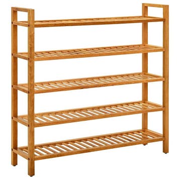 vidaXL Schoenenrek met 5 schappen 100x27x100 cm massief, Huis en Inrichting, Verzenden, Nieuw