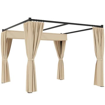 Vrijstaande Pergola 3 X 3 M Terrasoverkapping Met Schuifdak,, Verzenden