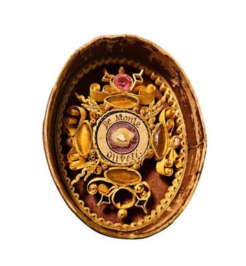 Antiek Reliekhouder - Textiel - 1850-1900 - Olijfberg, Antiek en Kunst