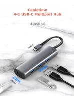 Cabletime – USB C hub 4 in 1 – 4x USB 3.0 – 5Gpbs, Computers en Software, Laptop, Nieuw, Ophalen of Verzenden, Cabletime
