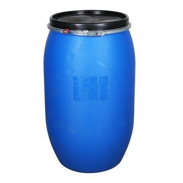 Kunststof Vat 220 liter met Deksel - Gereinigd, Verzenden