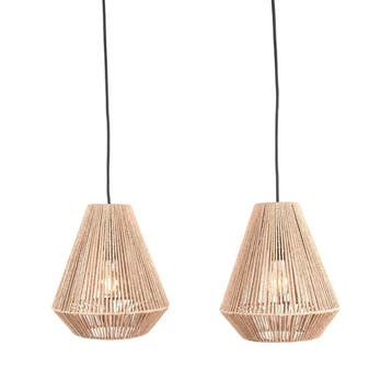 Hanglamp Ibiza | Naturel | Jute | 2-Lichts LABEL51, Verzenden, Nieuw in verpakking