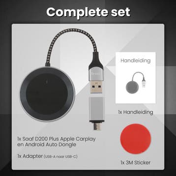 2dekans | Saaf D200 Plus Apple CarPlay & Android Auto Dongle, Ophalen of Verzenden, Zo goed als nieuw