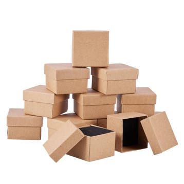 5 x Luxe cadeaudoosjes voor ringen 50 x 50 x 33 mm – bruin, Ophalen of Verzenden, Nieuw