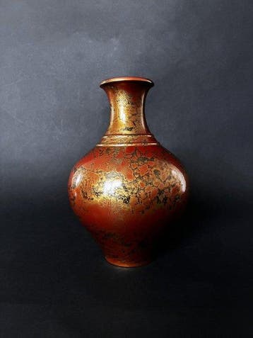 Eenbloemige vaas - Koper - Japan - Gegoten bronzen bloemvaas