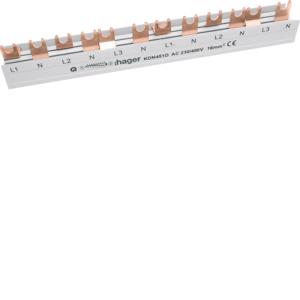 Hager Kamrail - Aansluitrail 4-polig, 12 modulen, 80 A -, Ophalen of Verzenden, Nieuw, Groepenkast