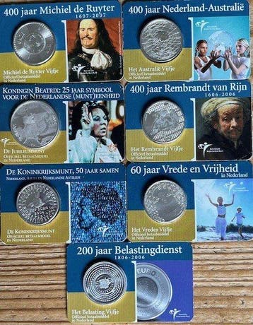 Nederland. Coin Card 2004/2007 (7 stuks) (Zonder