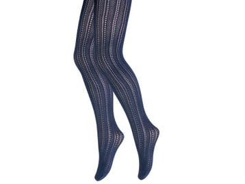 Panty - Meisjes - Ajour - Marineblauw, Verzenden, Nieuw