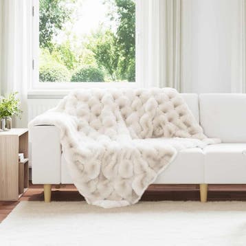 vidaXL Antislip deken van imitatie konijnenbont Olite 4 st, Verzenden, Nieuw, Wit