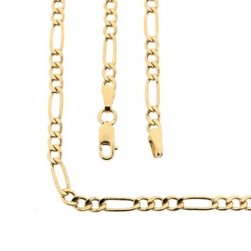 Gouden Figaro schakelketting, Ophalen of Verzenden, Gebruikt, Goud, Goud