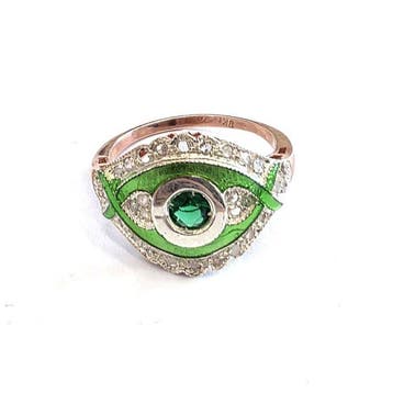 Zonder minimumprijs - Ring - 9 kt. Zilver, Roségoud Spinel -, Nieuw