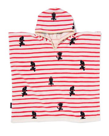 HEMA Takkie kinderponcho 60x60cm strepen, Verzenden, Nieuw, Rood
