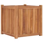 vidaXL Plantenbak verhoogd 50x50x50 cm massief teakhout, Tuin en Terras, Bloembakken en Plantenbakken, Verzenden, Minder dan 60 cm