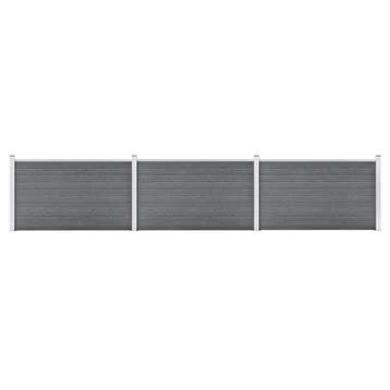 vidaXL Schutting 526x106 cm HKC grijs, Verzenden, Nieuw, Hout