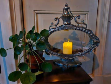 Decorative Candle Lantern - 50 cm - glas - metaal - Lantaarn