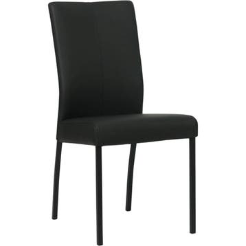 Leren eetkamerstoel Comfort - Hermes Nero (zwart) - Poten, Huis en Inrichting, Stoelen, Zwart, Nieuw, Leer, Ophalen of Verzenden