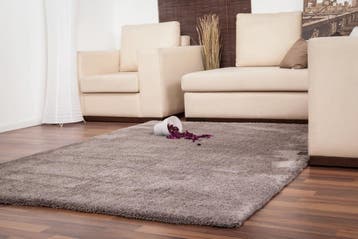 Effen Vloerkleed | Velvet | Uni | Platinagrijs | 200x290 cm, Verzenden, Nieuw