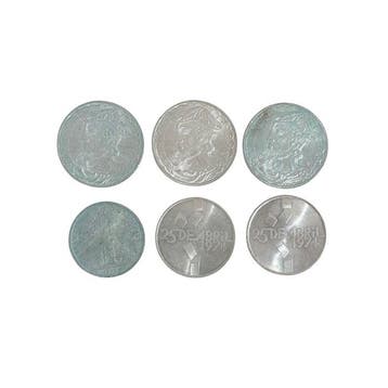 Portugal. 20 + 50 + 100 Escudos 1966-1976 (6 moedas) (Zonder