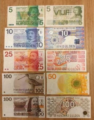 Laatste oude guldenbiljet set (10 stuks), Postzegels en Munten, Bankbiljetten | Nederland, Ophalen of Verzenden, 50 gulden, Setje