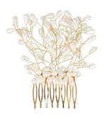 Haarspeld Sierkam Opsteekkam 6cm - Bloem Parel Kralen - Goud, Nieuw