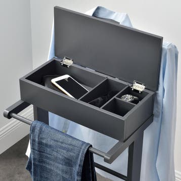 Dressboy kledingrek met opbergdoos 110x43,5x34,5 cm grijs, Huis en Inrichting, Verzenden, Nieuw