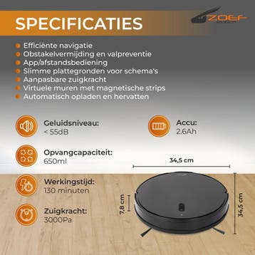 Zoef Robot robotstofzuiger Jannie 4.1 - Vacuum cleaner -, Ophalen of Verzenden
