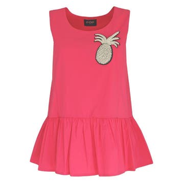 Verysimple • fuchsia top met ananas • 36 (IT42), Kleding | Dames, Maat 38/40 (M), Verzenden, Verysimple, Nieuw