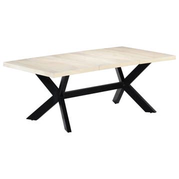 vidaXL Eettafel 200x100x75 cm massief mangohout wit, Huis en Inrichting, Tafels | Eettafels, Verzenden, Nieuw