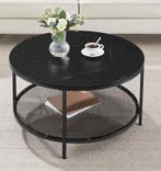 Nieuwe George Moderne Salontafel Zwart Faux Marmer – 80x46cm, 50 tot 100 cm, Verzenden, Nieuw, 50 tot 100 cm