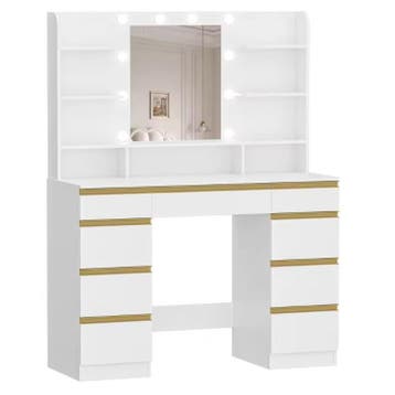 Make-uptafel met HD spiegel, LED verlichting en lades, groot, Huis en Inrichting, Tafels | Kaptafels, Verzenden, Nieuw