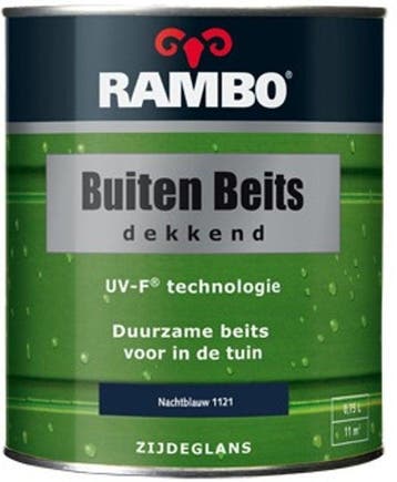 RAMBO Buitenbeits Dekkend - Nachtblauw 1121 - 2,5 liter, Blauw, Nieuw, Beits, Ophalen of Verzenden