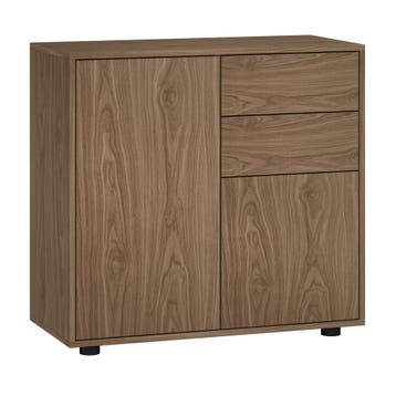 Commode Paarl 74x79x36 cm walnootkleurig [en.casa], Verzenden, Nieuw